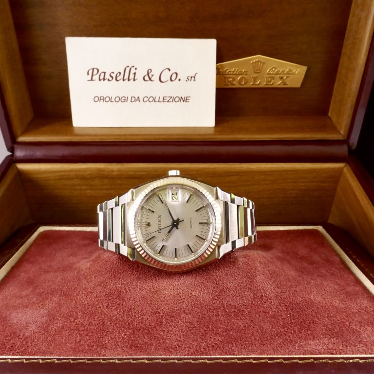 Rolex Quartz "Texano" Ref. 5100 18kt White Gold UNPOLISHED LIKE NEW OLD STOCK